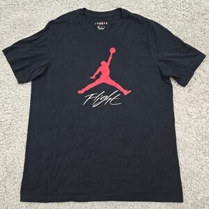Jordan Mens Flight Shirt Black L Jumpman Graphic Tee Short‎ Sleeve Casual READ